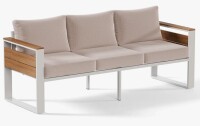 Ebern Designs 3-Seat Aluminum Outdoor Patio Sectional Sofa Cushions Sold Separately $499