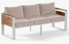 Ebern Designs 3-Seat Aluminum Outdoor Patio Sectional Sofa Cushions Sold Separately $499