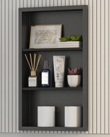 Hokku Designs 16" x 30" Wall Niche Recessed Metal Cabinet With 3 Shelves New In Box $199