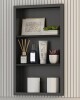 Hokku Designs 16" x 30" Wall Niche Recessed Metal Cabinet With 3 Shelves New In Box $199