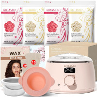 KOTAMU Waxing Kit for Women & Men, Pink Digital Wax Pot Warmer Hair Removal Home Hard Wax Kit, Wax Machine, Face, Eyebrow, Bikini, Brazilian, Body, Sensitive Skin, 25 Accessories, Beginner-Friendly Similar to Picture New In Box $79
