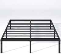 JETO Metal Bed Frame, Queen Size Bed Frame with Storage Space, 18 Inch Heavy Duty Sturdy Mattress Foundation, Easy Assembly, No Box Spring Needed, Black New In Box $199