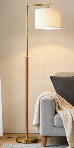 Wrought Studio&trade; 64" Modern Solid Wood Floor Lamp with Adjustable Arm New In Box $299