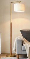 Wrought Studio&trade; 64" Modern Solid Wood Floor Lamp with Adjustable Arm New In Box $299