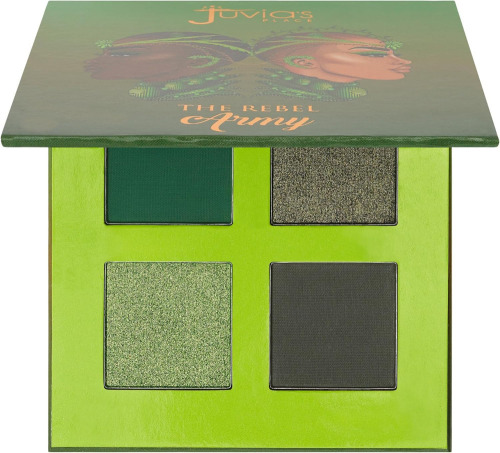 Juvia's Place Rebel Army Eyeshadow Palette, 4 Velvety Smooth, Spicy Shimmery Green Shades, Cruelty Free, Long lasting, Vegan New In Box