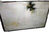 Ebern Designs Gold Splatter Lines and Dots on a Textured Beige Background, Modern Abstract Style, 24" x 36" Black Framed Canvas Wall Art New In Box $199 - 2