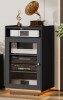 ELECWISH Media Cabinet with Tempered Glass Door, 5-Tier Stereo Cabinet, Media Stand with LED Light, AV Rack with Cable Management New In Box $299