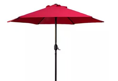 Maypex 7.5 ft. Steel Crank Market Patio Umbrella in Red New in Box $199
