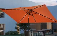 SANLUCE 10 ft. x 6.5 ft. LED Rectangular Patio Umbrella with UV Protection, Easy Tilt and Wind-Resistant Features in Orange New In Box $299