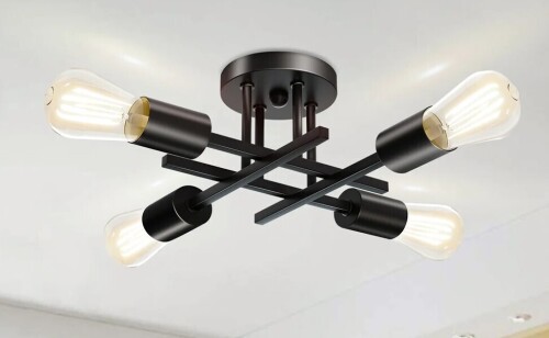 17 Stories Hannah-Jayne 14.17'' Sputnik Modern Linear Flush Mount New In Box $199