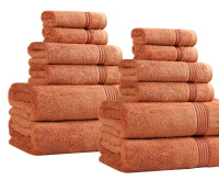 Hokku Designs Guadlupe Heritage Certified Egyptian Cotton Soft 12 Piece Bathroom Towel Set $79