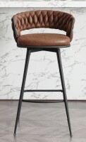 Corrigan Studio&reg; Kymberlynn Swivel Upholstered Low Back Bar & Counter Stool With Metal Frame New In Box $399