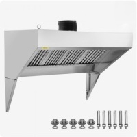 VEVOR Commercial Exhaust Hood, 5FT Food Truck Hood Exhaust, 201 Stainless Steel Concession Trailer Hood with 2 Detachable U-shaped Grid Oil Filter Mesh, Rust Resistant Vent Hood for Kitchen Restaurant New in Box $899