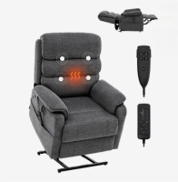 VEVOR Power Lift Recliner Chair, Lift Chair with Heat and Massage for Elderly, Dual Motor Recliner Chair with 2 Anti-Fall Ropes, Infinite Position Adjustment Electric Recliner (Medium, Dark Gray) New in Box $899