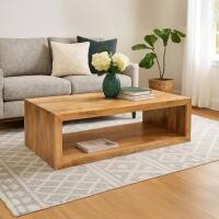 Urban Port Keli 58-inch Natural Brown Mango Wood Coffee Table (Model UPT-228693) New in Box $699