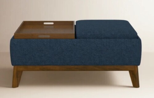 AllModern Rudi Mid-Century Modern Storage Ottoman with Reversible Tray Cushions New in Box $899