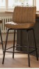 George Oliver Modern Swivel Upholstered Bar Stool with PU Leather Seat and Metal Frame, Armless Counter Height Stool with Footrest in Dark Brown New Shelf Pull $299