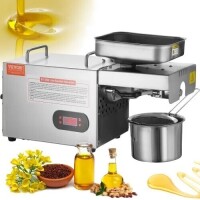 VEVOR Electric Oil Press Machine, 850W Stainless Steel Oil Extractor Machine, 0-300? / 32 - 572 ? Adjustable Temperature, Hot Press Oil Expeller for Pressing Peanuts, Sesame Seeds, Rapeseed, Tea Seeds, New in Box $399