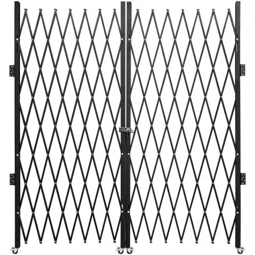 VEVOR Double Folding Security Gate, 6-1/2\' H x 12\' W Folding Door Gate, Steel Accordion Security Gate, Flexible Expanding Security Gate, 360&deg; Rolling Barricade Gate, Scissor Gate or Door with Keys, New Open Box $399