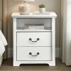 Furniture of America Amble Rustic White 2-Drawer Nightstand, New Open Box $299