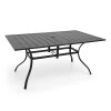 Anmutig Black Metal Outdoor Dining Table with Umbrella Hole, New in Box $299