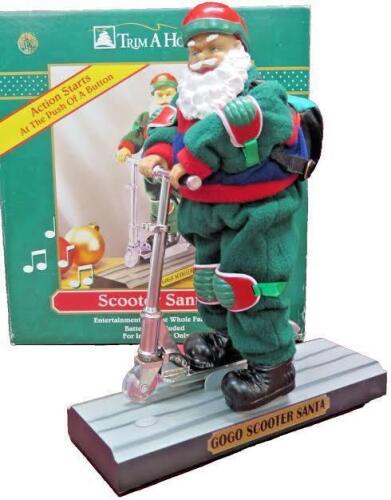 Trim A Home Musical Animated GOGO SCOOTER SANTA Claus Riding Scooter $79