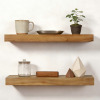 Millwood Pines 24 inch 2-Piece Solid Wood Rectangle Floating Shelves New In Box $199