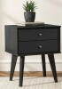 Wade Logan&reg; Branquinha 22" H Mid Century 2 Drawer Nightstand New In Box $299