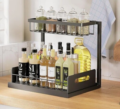 LGHM Pull Out Under Sink Organizer for Kitchen, Bathroom and Laundry Similar to Picture New In Box $99