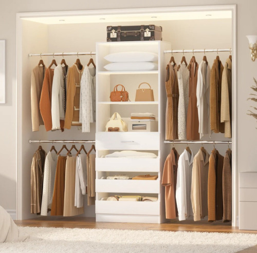 The Twillery Co.&reg; Seward 4-9Ft Closet Organizer with 4 Wooden Drawers And 4 Rods $399