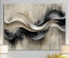Wrought Studio&trade; 30" x 40" Grey On White Rhythmic Drizzle Ink River IV - Abstract Modern Waves Wall Art New In Box $199