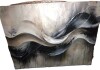 Wrought Studio&trade; 30" x 40" Grey On White Rhythmic Drizzle Ink River IV - Abstract Modern Waves Wall Art New In Box $199 - 2