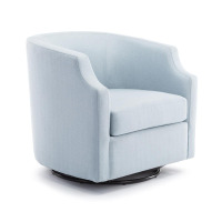 EmmaMason Comfort Pointe Infinity Sky Blue Swivel Glider Barrel Chair 8092-06, New in Box $999
