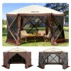 VEVOR Gazebo Screen Tent, 10' x 10', 6 Sided Pop-up Camping Canopy Shelter Tent with Mesh Windows, Portable Carry Bag, Ground Stakes, Large Shade Tents for Outdoor Camping, Lawn and Backyard, New in Box $299
