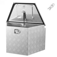 VEVOR Trailer Tongue Box, 33" x 19" x 18" Aluminum Trailer Tongue Tool Box, Heavy Duty Storage Organizer with Lock and Keys, Utility Tool Chest for Pickup Truck Bed, RV, SUV, Off-Road Vehicle, Silver, New in Box $299