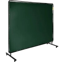 VEVOR Welding Screen with Frame 8\' x 6\', Welding Curtain with 4 Wheels, Welding Protection Screen Green Flame-Resistant Vinyl, Portable Light-Proof Professional, New in Box $299