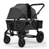 VEVOR All-Terrain Stroller Wagon, 2 Seats Foldable Expedition 2-in-1 Collapsible Wagon Stroller, Includes Canopy, Parent Organizer, Snack Tray & Cup Holders, 55lbs for Single Seat, Black, New in Box $299