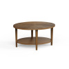 Millwood Pines Mid-Century Modern Solid Wood Oval Coffee Table with 2-Tier Storage, Walnut, New in Box $399