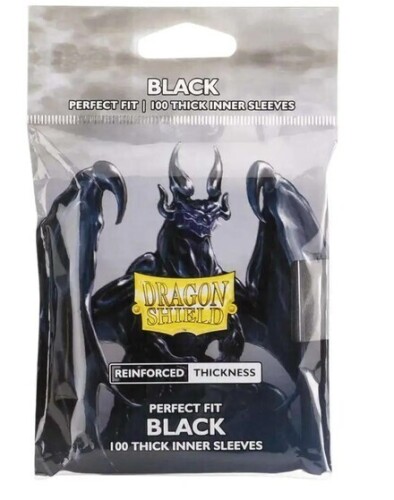 Dragon Shield Perfect Fit Black Card Sleeves [Inner Sleeves] (100-Count Pack) New