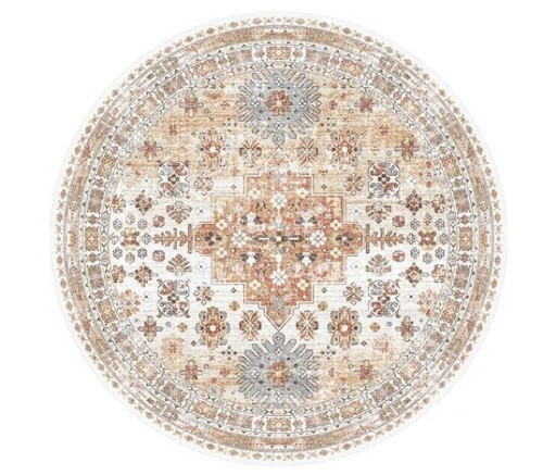 Bungalow Rose Malaika Machine-Washable Non-Slip Medallion 8 ft. Round Area Rug $299