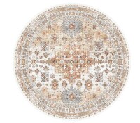 Bungalow Rose Malaika Machine-Washable Non-Slip Medallion 8 ft. Round Area Rug $299