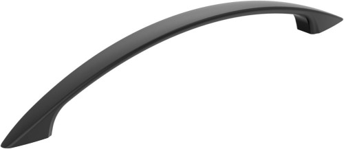 Amerock 6-5/16" Arc Matte Black Drawer Pull 6-5/16 inch (160mm) Center-to-Center Mounting Distance and 7-13/16 inches Overall Length, Durable Zinc Cabinet Hardware New