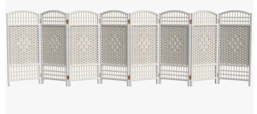 Red Barrel Studio&reg; 8-Panel Short Fiber Weave Folding Screen New In Box $299