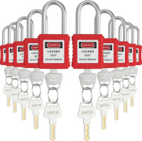 VEVOR Lockout Tagout Locks Set, 10 PCS Red Safety Lockout Padlocks, with 2 Keys Per Lock, OSHA Compliant Lockout Locks, Lock Out Tag Out Safety Padlocks for Electrical Lockout Tag Out Kits New In Box $79