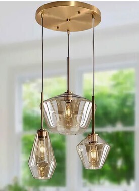 Mercer41 Macklyn 3 - Light Modern Pendant Light With Glass Shades New In Box $499