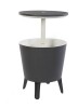 Keter Modern Cool Bar Outdoor Patio Furniture and Hot Tub Side Table with 7.5 Gallon Beer and Wine Cooler, Dark Grey New In Box $299