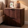 Ebern Designs 23.1"W Nightstands with 2-Drawer, Nightstand with 3-Sided Fluted Panels and Faux Marble Top New In Box $399