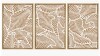 IDEA4WALL Neutral Botanical Leaf Pattern in Beige and White Tones &ndash; Pictures Framed Canvas Print 3 Pieces Wall Art 24" x 36" (x3) New In Box $299
