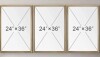 IDEA4WALL Neutral Botanical Leaf Pattern in Beige and White Tones &ndash; Pictures Framed Canvas Print 3 Pieces Wall Art 24" x 36" (x3) New In Box $299 - 2