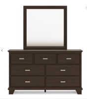 Ashley Covetown 7 Drawer Dresser and Mirror (2 BoxeS) New in Box $999